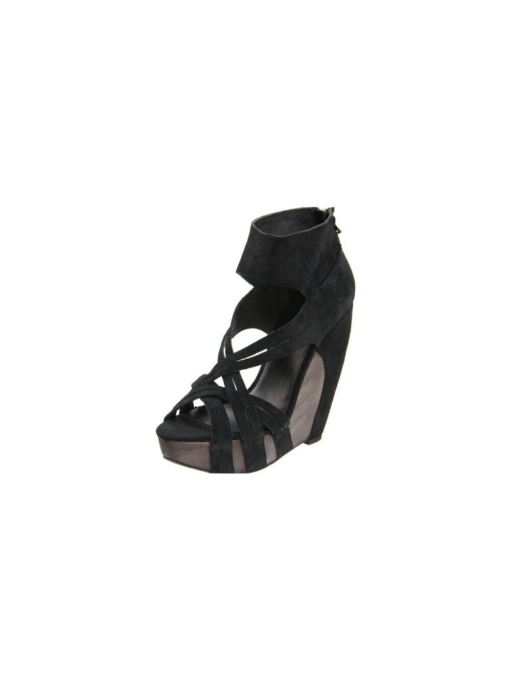 Joe's Jeans Gavin Black Leather Wedge Sandal